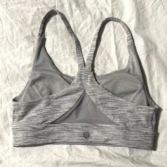 Lululemon Train Times Bra Sports Yoga Gym Activewear Wee Space Grey White Size 4 - Picture 5 of 9